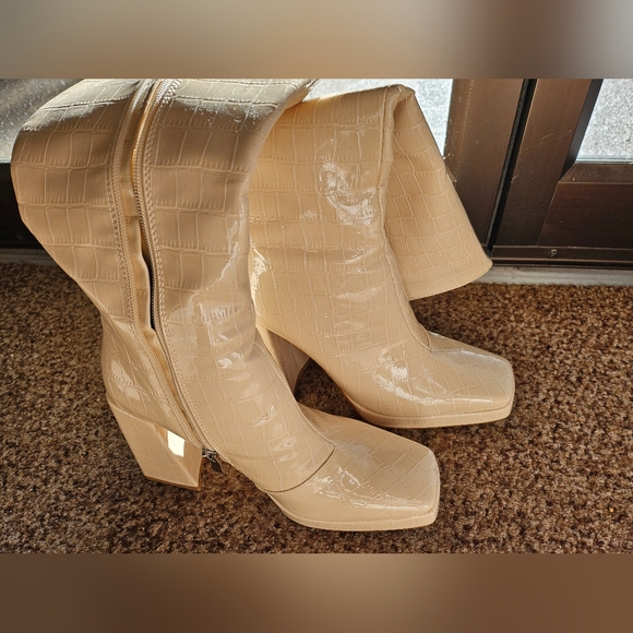 Princess Polly MONTGOMERY BOOT MATTE WHITE - Picture 1 of 5